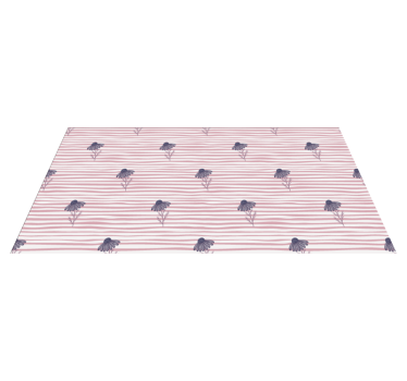 Floral vinyl rug with purple daisy pattern - TenStickers