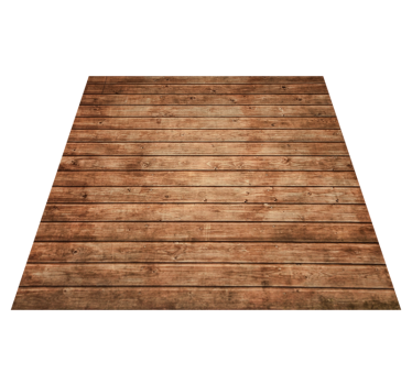 Dining room vinyl rug dark wood planks design - TenStickers