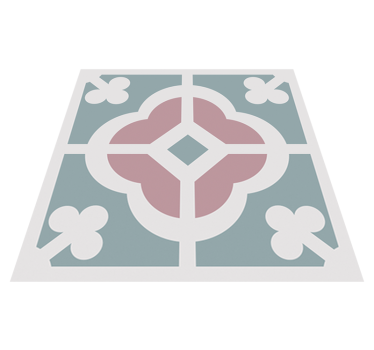 Kitchen vinyl rug floral hydraulic tile design - TenStickers