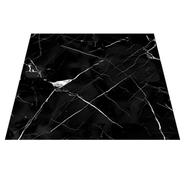 Dining room vinyl rug black marble design - TenStickers