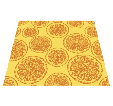 Orange hand-drawn pattern kitchen vinyl rug - TenStickers