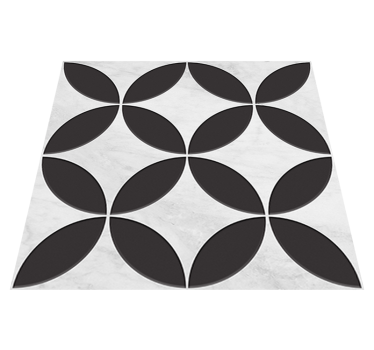 Bathroom vinyl rug with hydraulic floral design - TenStickers