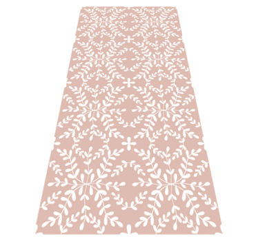 Floral vinyl rug with vintage ornamental leaves pattern - TenStickers