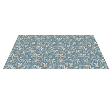 Floral vinyl rug with flower design pattern - TenStickers