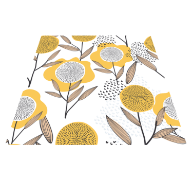Flower rug in yellow abstract floral pattern - TenStickers