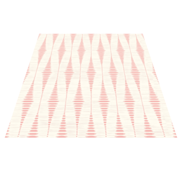 Geometric vinyl rug in pastel pink ikat pattern - TenStickers