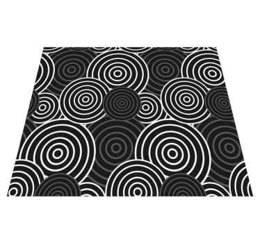 Geometric vinyl rug with black circle design - TenStickers