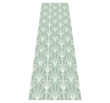 Geometric vinyl rug in modern green and white pattern - TenStickers