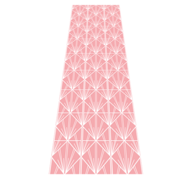 Geometric vinyl rug in modern pink and white pattern - TenStickers