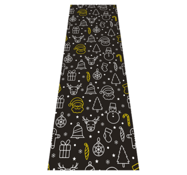 Christmas vinyl rug with white and yellow pattern - TenStickers