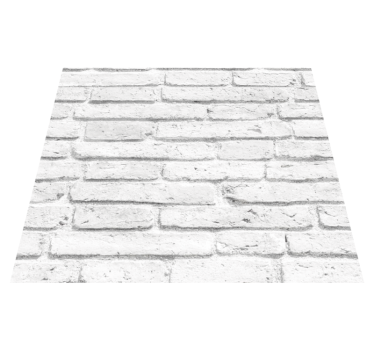 Bedroom vinyl rug white brick design - TenStickers