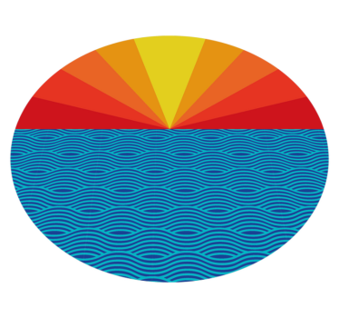 Nature vinyl rug retro sea sunset - TenStickers