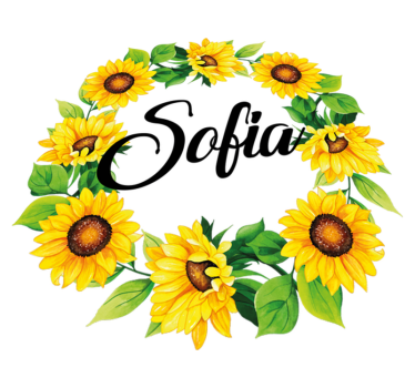Floral vinyl rug with personalized flower crown - TenStickers