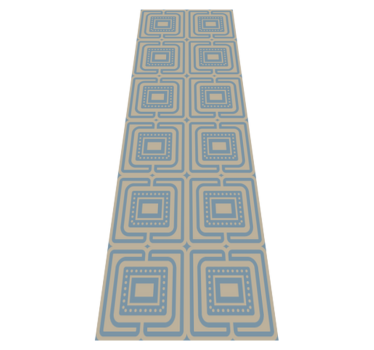 Bedroom vinyl rug with bronze and dark blue squares - TenStickers