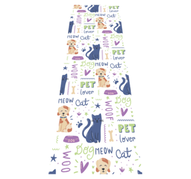 Bedroom vinyl rug with vibrant dog doodles - TenStickers