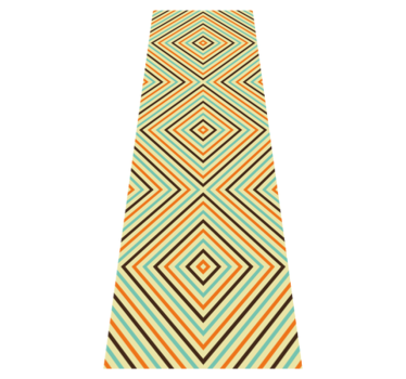 Bedroom vinyl rug vintage orange and blue design - TenStickers