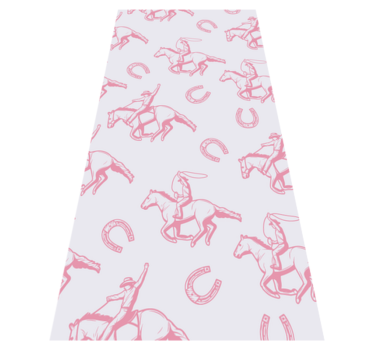 Bedroom vinyl rug with pink cowboy horse pattern - TenStickers