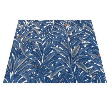 Lush indigo jungle bedroom vinyl rug - TenStickers