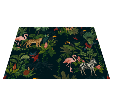 Bedroom vinyl rug in dark exotic design - TenStickers