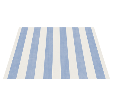 Bedroom vinyl rug in blue and white stripes - TenStickers