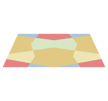 Geometric vinyl rug in pastel color blocks - TenStickers