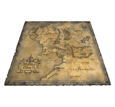 World map vinyl rug decorative vinyl middle earth map - TenStickers