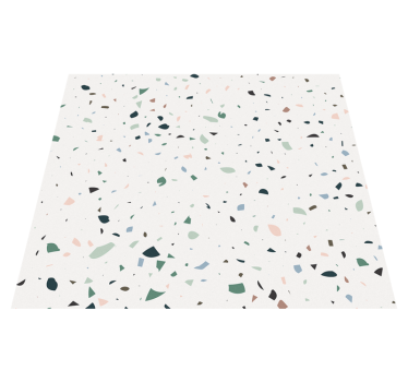 Bathroom vinyl rug in white terrazzo - TenStickers
