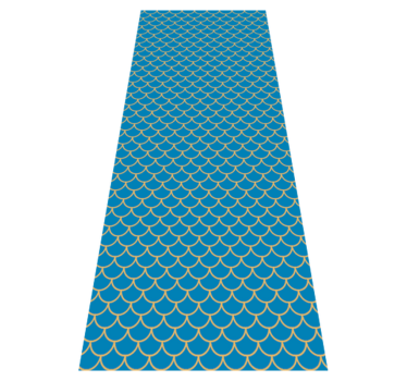 Bathroom vinyl rug with blue fish scales pattern - TenStickers