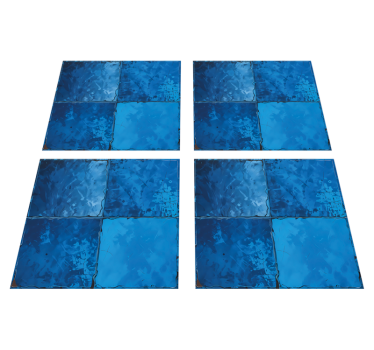 Bathroom vinyl rug in marine blue square design - TenStickers