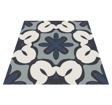 Bathroom vinyl rug in hydraulic blue gracia style - TenStickers