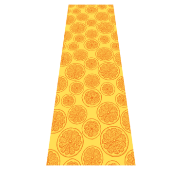 Kitchen vinyl rug with orange hand-drawn pattern - TenStickers