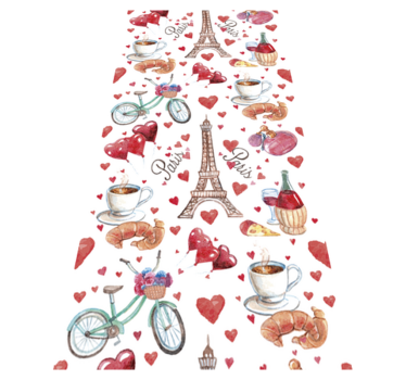 Kitchen vinyl rug love for paris - TenStickers