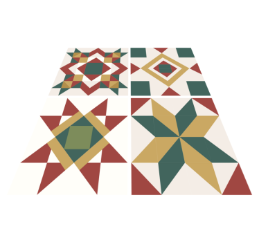 Kitchen vinyl rug in star cement design - TenStickers