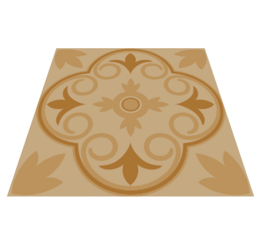 Kitchen vinyl rug in beige vintage floral design - TenStickers