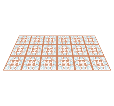 Kitchen vinyl rug floral mediterranean tiles - TenStickers