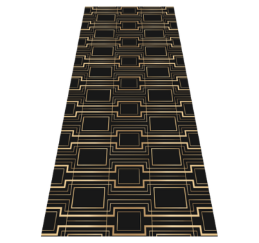 Office vinyl rug with gold frame art decor pattern - TenStickers