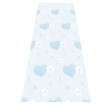 Bedroom vinyl rug with 80's floral blue design - TenStickers