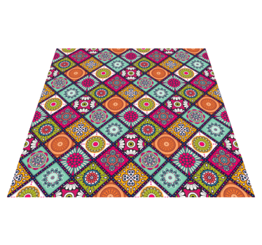 Colourful Mandala Pattern Vinyl Rug - TenStickers