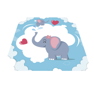 Adorable Elephant Cloudscape kids rug - TenStickers