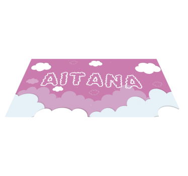Custom Cloudy Name Kids Rug - TenStickers