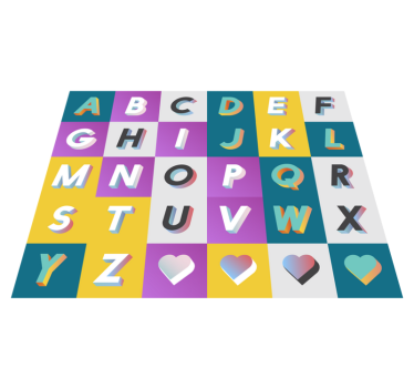 Colourful Alphabet Play Area Children's Bedroom Carpet - TenStickers