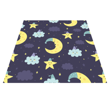 Stars and moon  vinyl carpet - TenStickers