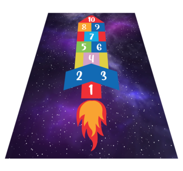 Galactic Hopscotch game vinyl rug - TenStickers
