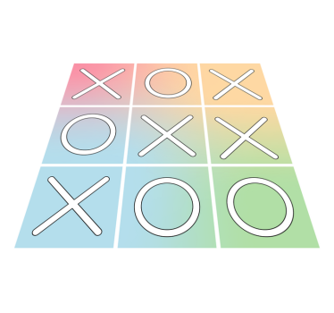 Tic-Tac-Toe Play game vinyl rug - TenStickers