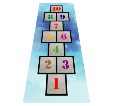Childhood hopscotch vinyl rug game - TenStickers