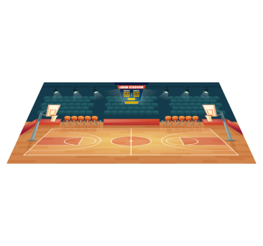 Vinyl rug basketball court with name - TenStickers