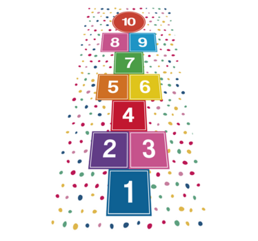 Pastel tones hopscotch game kids vinyl rug - TenStickers
