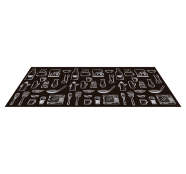 Rectangular cooking tools kitchen vinyl rug - TenStickers
