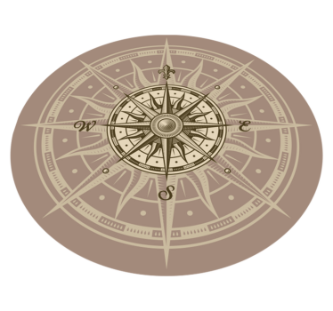 Compass Navigation Design world map vinyl rug - TenStickers