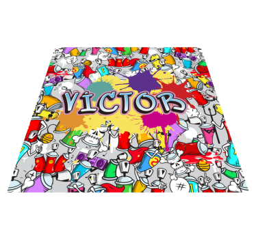 Personalized Graffiti Aesthetic custom vinyl rug - TenStickers